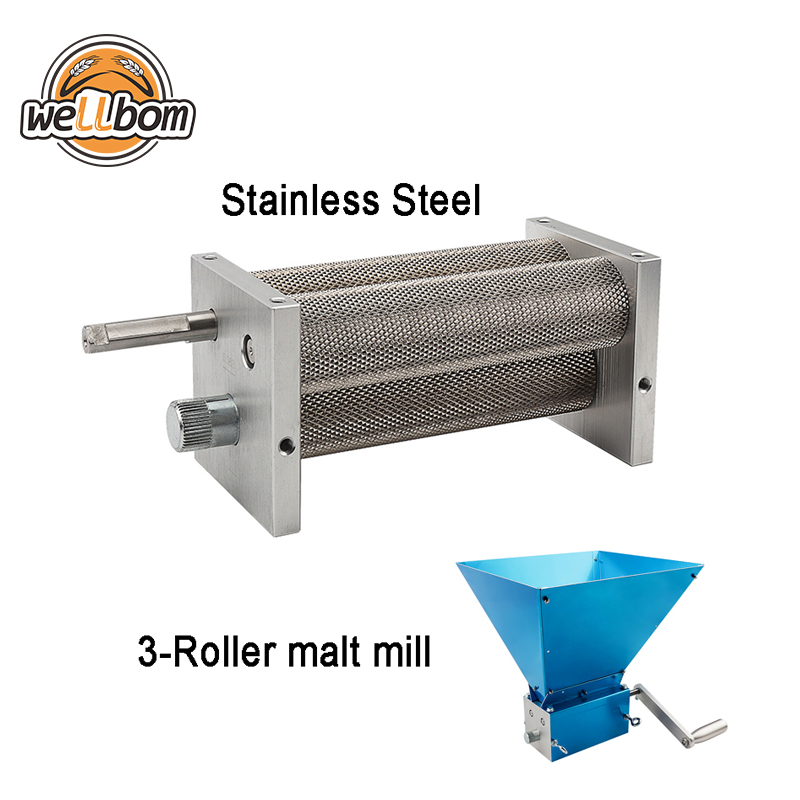 New Update 2018 Stainless Steel 3-Roller Barley Malt Mill Grinder Crusher Grain Mill Home Beer brewing Best Quality